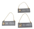 Houtenhanger met tekst kerst 3st 1x12.5x13cm