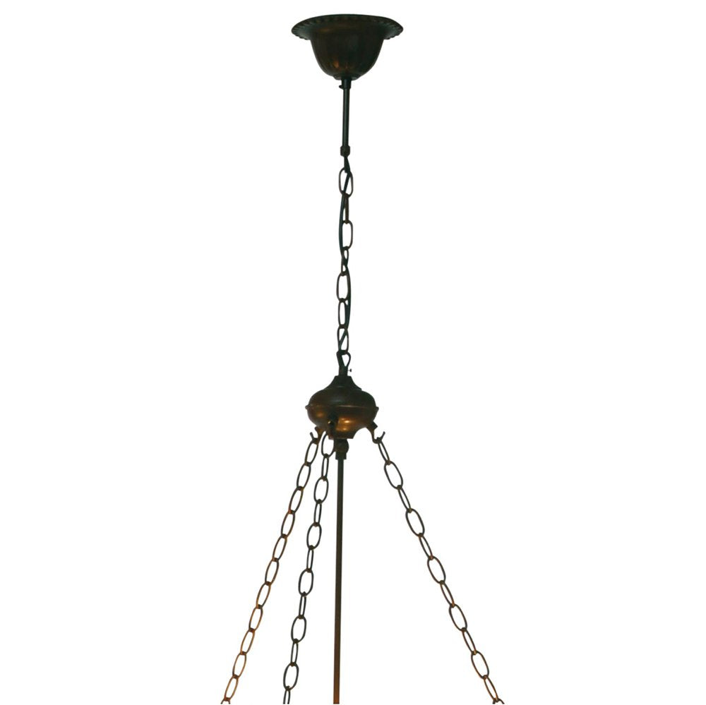 Snoerpendel Ketting Tiffany 100 cm Bruin IJzer Pendellamp