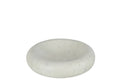 J-Line kom Rond Laag Marmer - wit - large