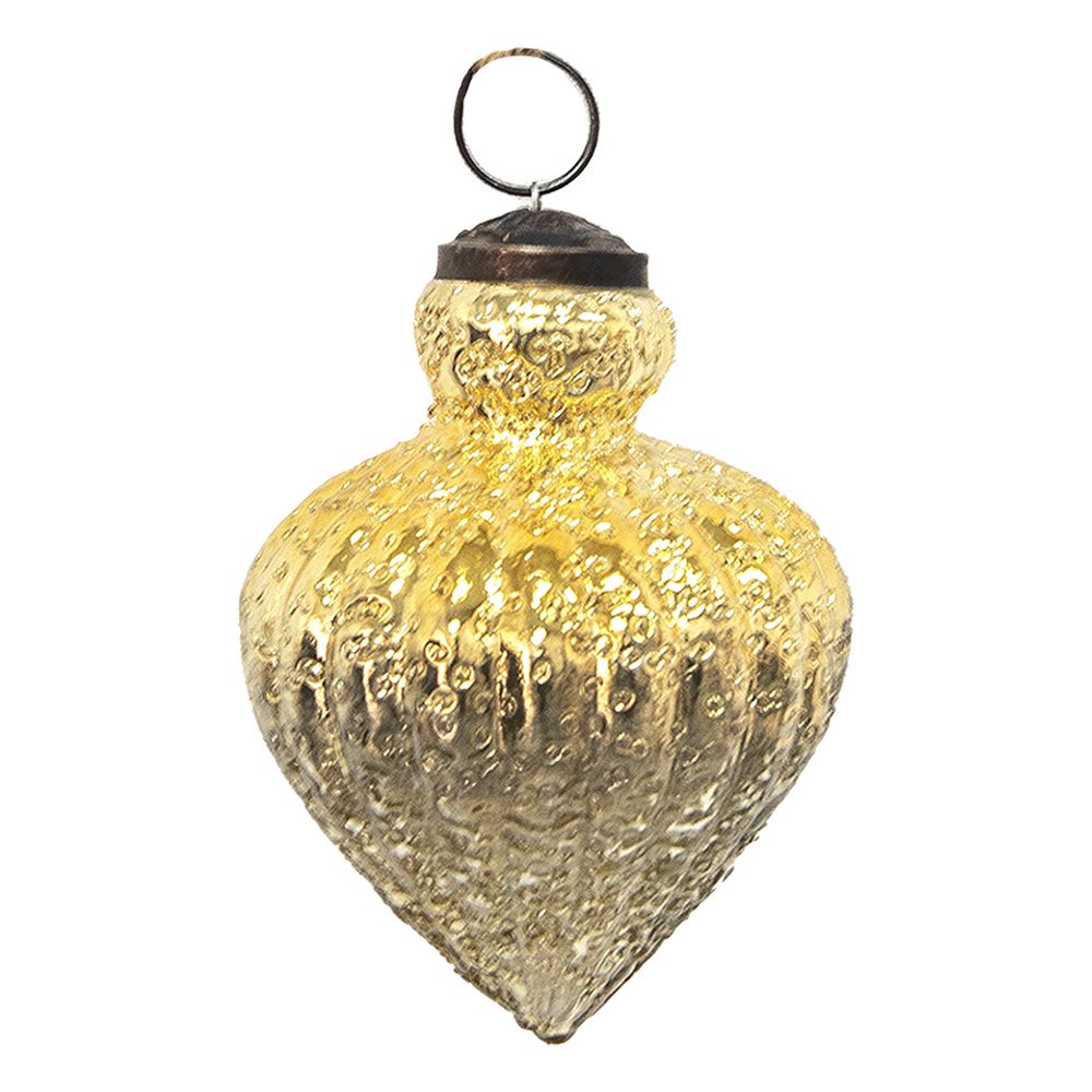 Kerstbal Ø 8 cm Goudkleeurig Glas Kerstdecoratie