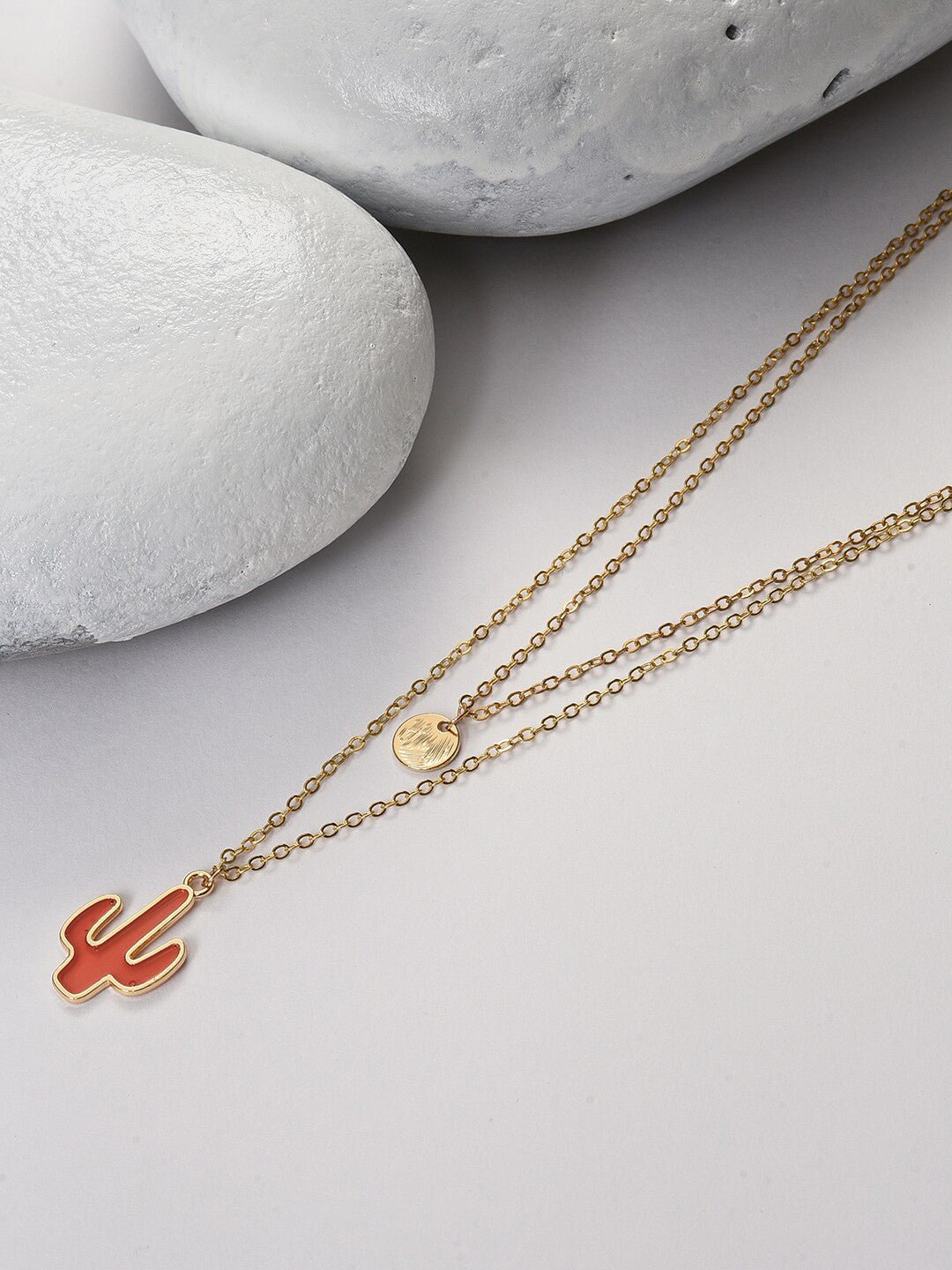 Hanger ketting | Vergulde gelaagde legering lengte | Goud