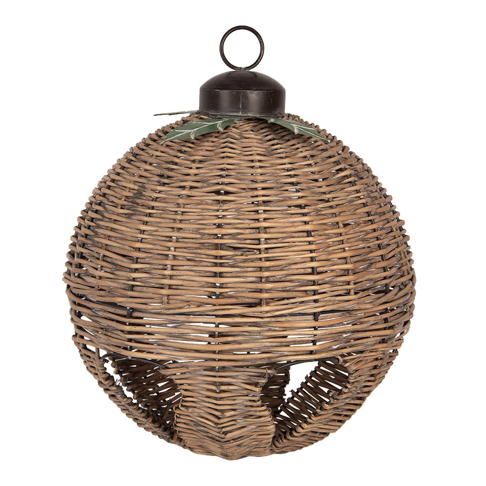 Kerstdecoratie Beeld Kerstbal Ø 41x51 cm Bruin Rotan