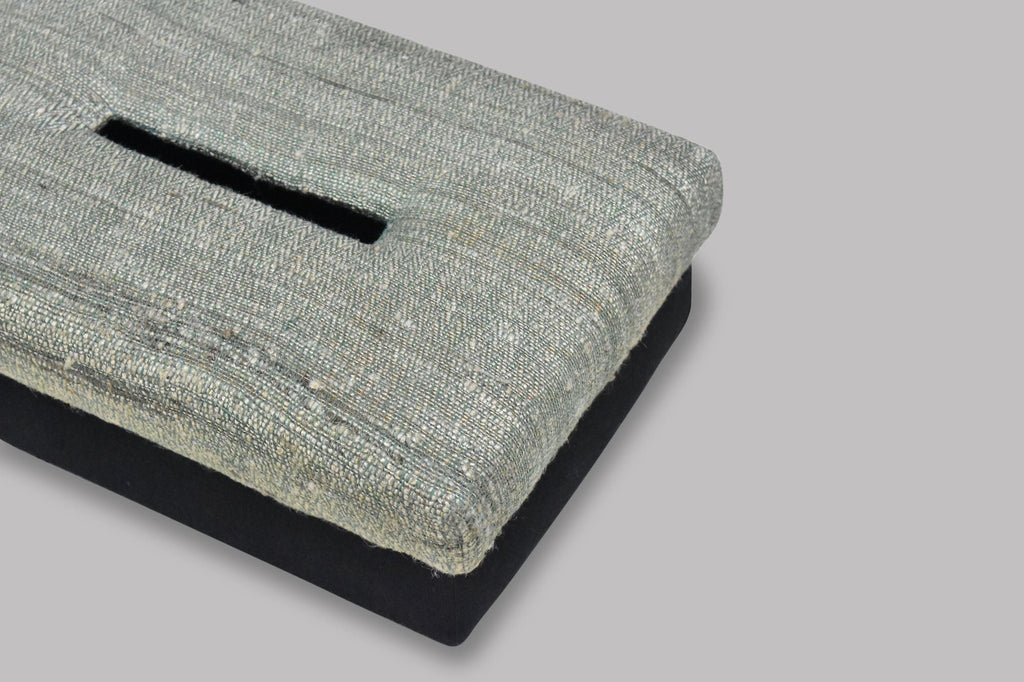 Handgeweven Ghicha Zijden Tissue Box - Visgraatpatroon