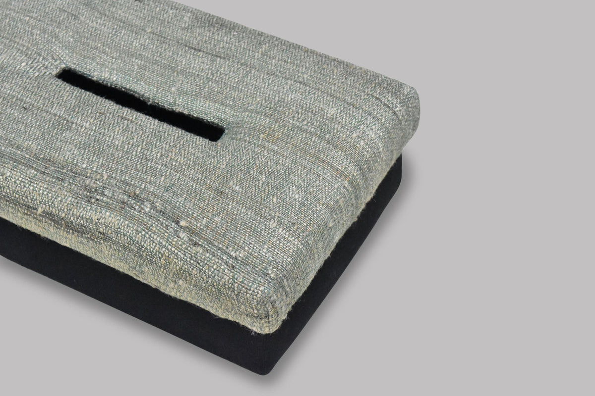 Handgeweven Ghicha Zijden Tissue Box - Visgraatpatroon
