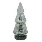 Kerstdecoratie met LED-verlichting Kerstboom Ø 7x16 cm Zilverkleurig Glas