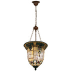 Hanglamp Tiffany Ø 41x126 cm Beige Bruin Metaal Hanglamp Eettafel
