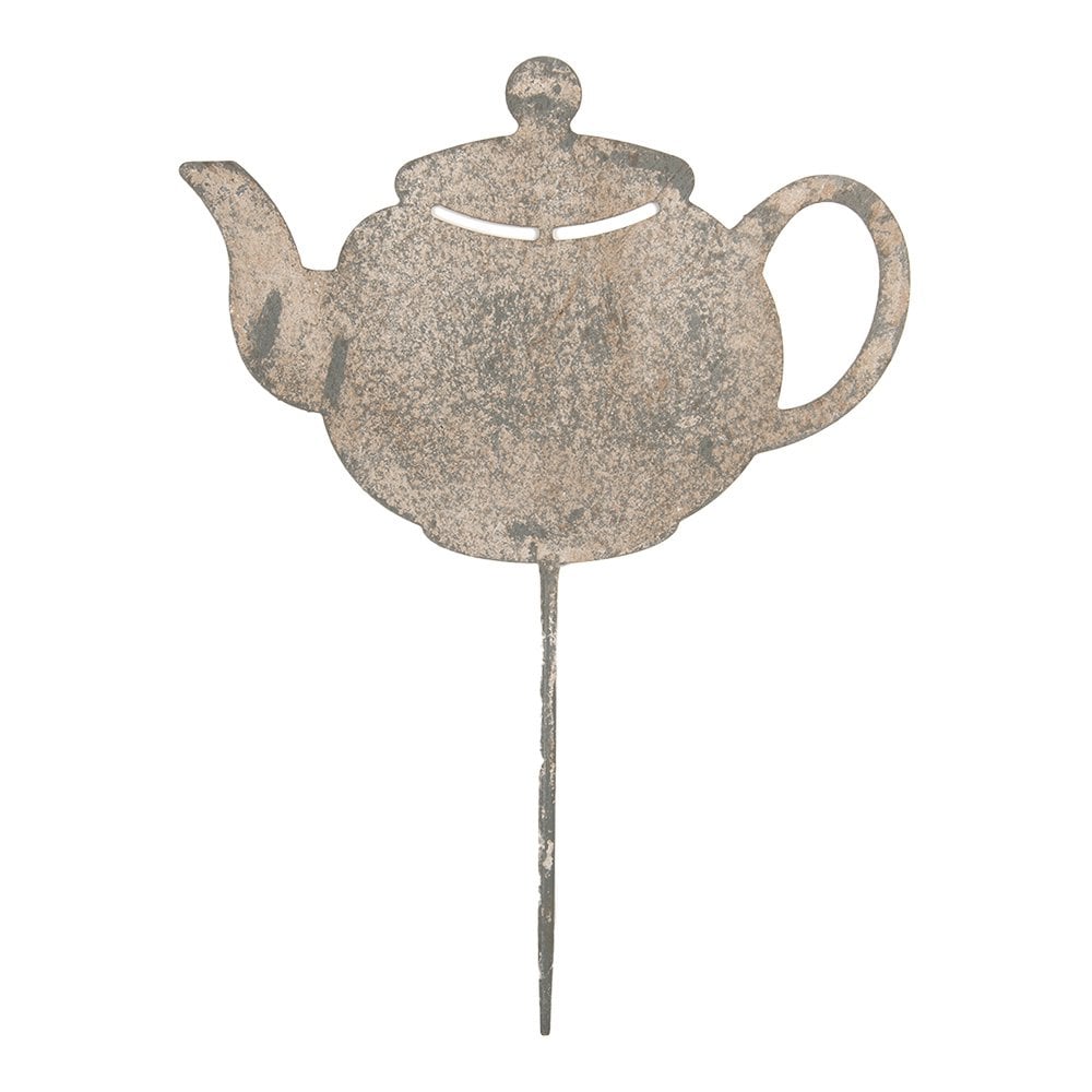 Tuinsteker Theepot 26x1x35 cm Grijs Metaal