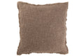 J-Line Kussen Gerafelde Randen Katoen/Polyester Taupe
