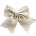 Luna-Leena strik groot hangerornament - gebroken wit - wol - handgemaakt in Nepal