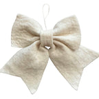 Luna-Leena strik groot hangerornament - gebroken wit - wol - handgemaakt in Nepal