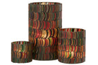 J-Line windlicht Mozaiek Curve - glas - mix - large