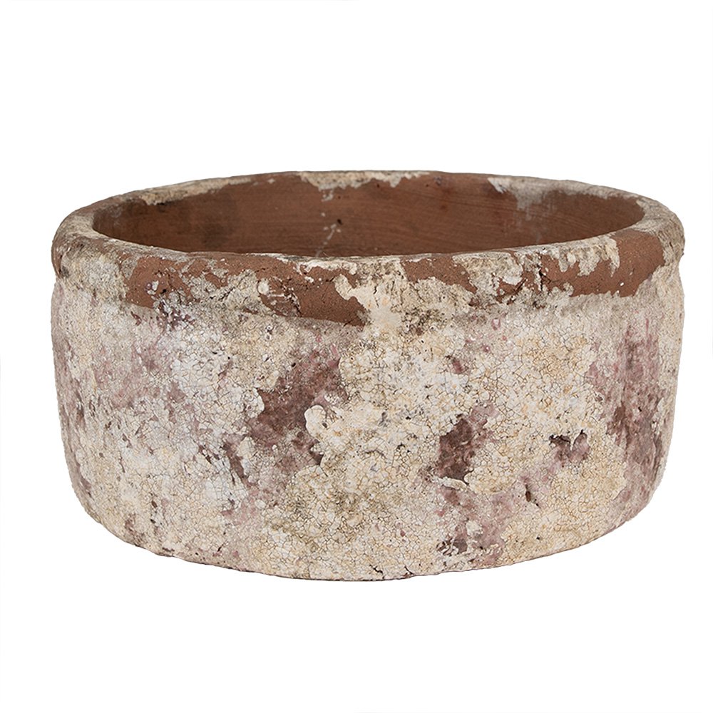 Bloempot Ø 23x11 cm Beige Bruin Terracotta