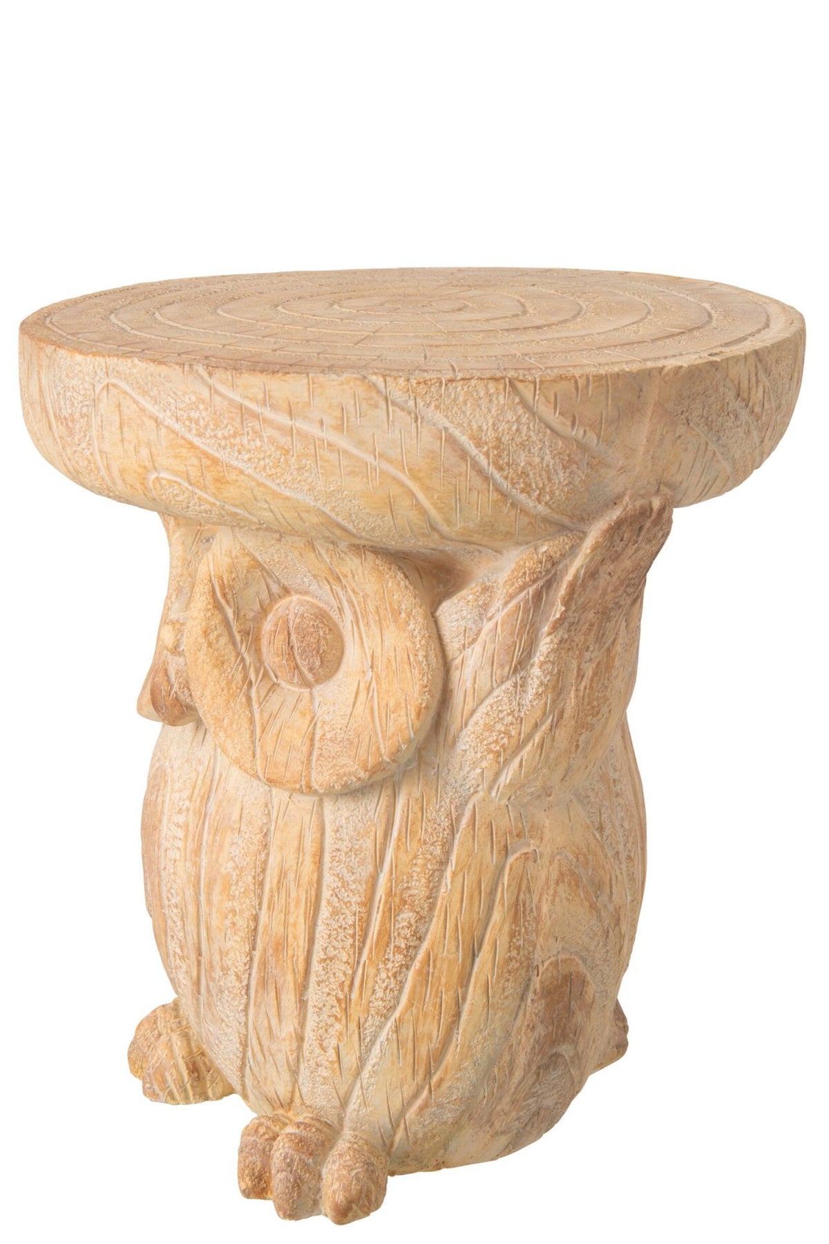 J-Line Bijzettafel uil - magnesiumoxide - beige