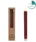 LED Potloodkaarsenset/2 Ø2,1 h. 25cm bordeaux