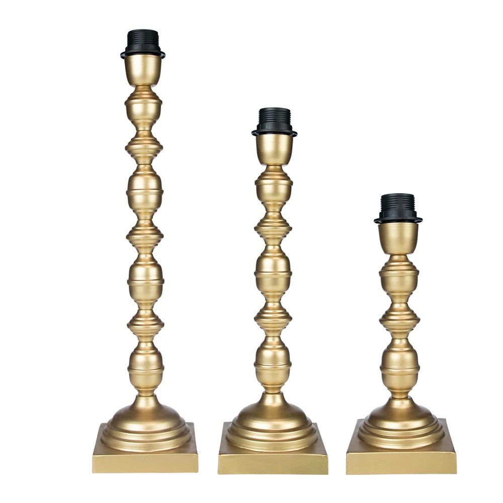 Lampvoet ornament champagne goud 11x11x30cm