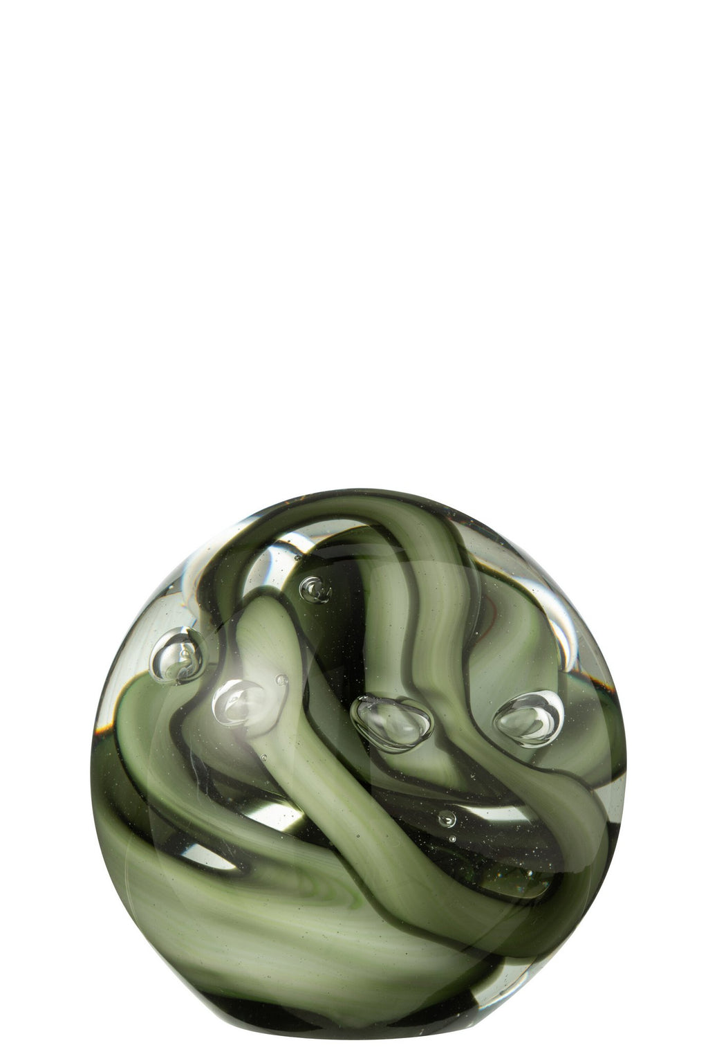 J-Line presse-papier Tornado Rond - glas - transparant/bruin - large