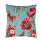 Gobelin Kussen klaproos met vlinders 45x45cm