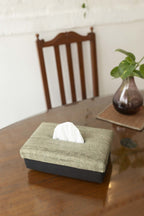 Handgeweven Ghicha Zijden Tissue Box - Visgraatpatroon
