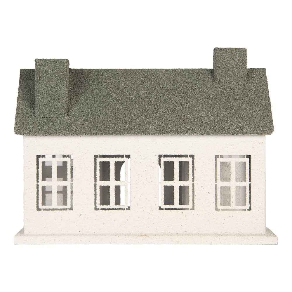 Decoratie Beeld Huis 36x23x32 cm Wit Metaal