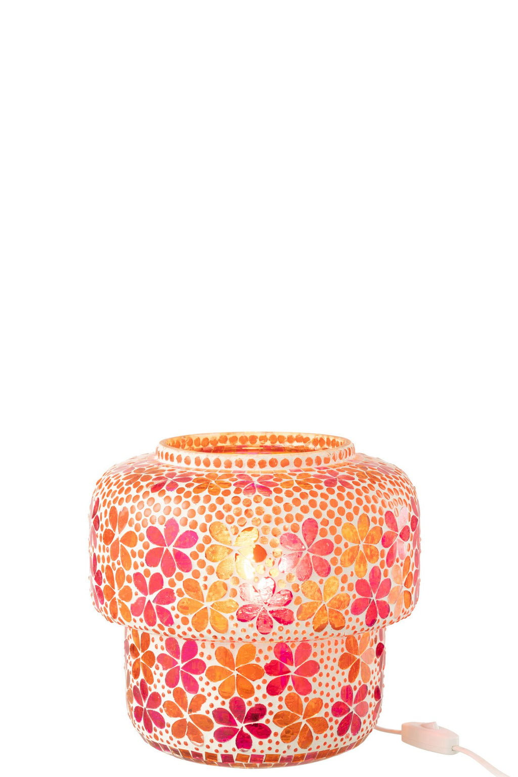 J-Line tafellamp Mozaïek - glas - roze/oranje - M