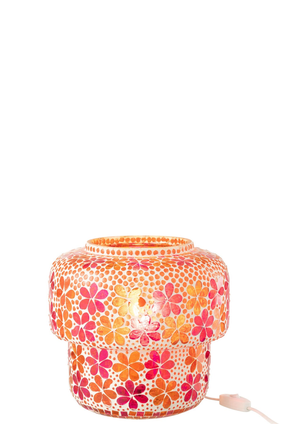 J-Line tafellamp Mozaïek - glas - roze/oranje - M