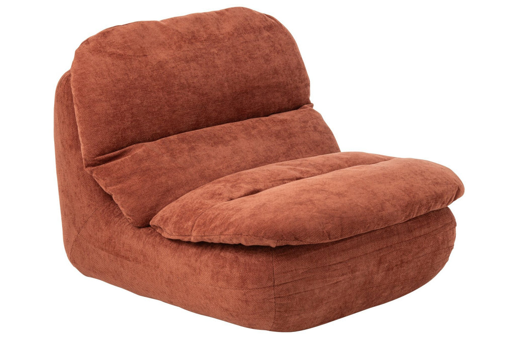 J-Line Gecomprimeerde chaise longue - schuim - roest