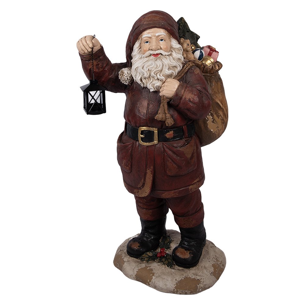 Decoratie Beeld Kerstman 37x39x82 cm Rood Keramisch materiaal