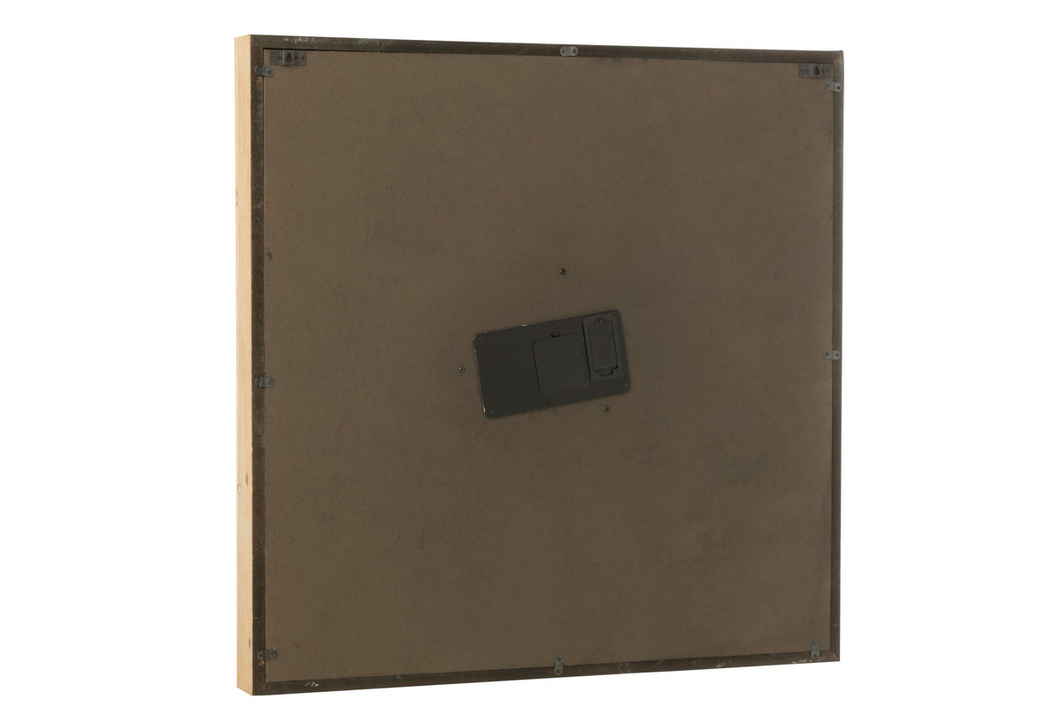 J-Line wandklok Vierkant - hout - naturel - L