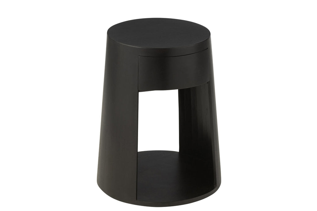 J-Line Bijzettafel Drawn Mango Hout/Mdf Zwart