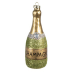 Kersthanger Fles 14 cm Groen Glas Kerstboomversiering
