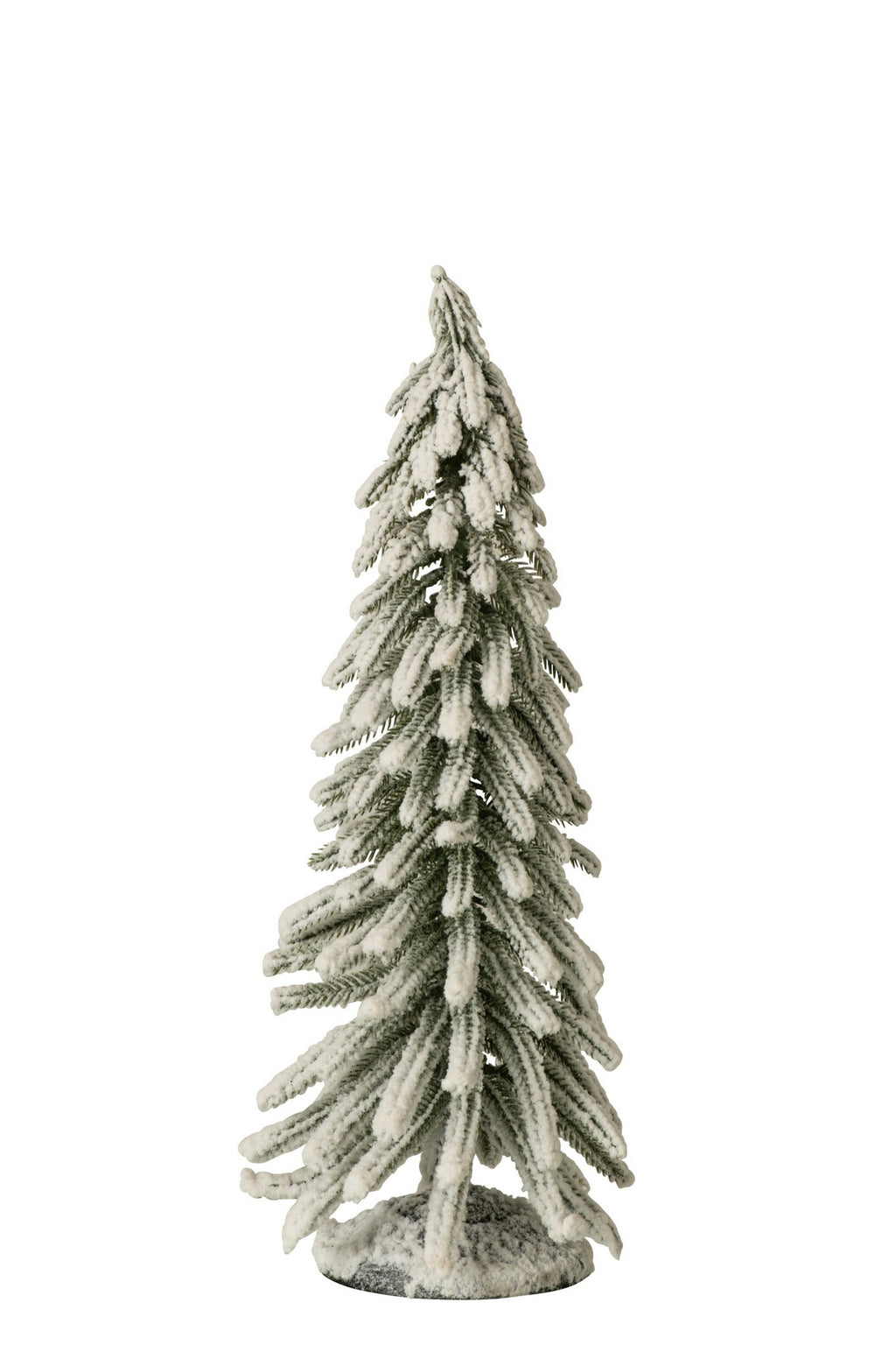J-Line Kerstboom met sneeuw - PET - donkergroen/wit - medium