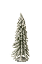 J-Line Kerstboom met sneeuw - PET - donkergroen/wit - medium