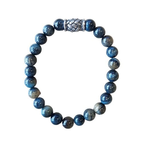 Heren armband Valkenoog 8 mm met vlecht kraal