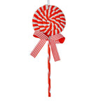 Kersthanger Lolly 25 cm Rood Wit Kunststof