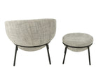 J-Line loungestoel + poef - ijzer - grijs/zwart