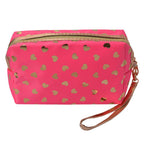 Toilettas Dames 18x10 cm Roze Polyurethaan Hartjes