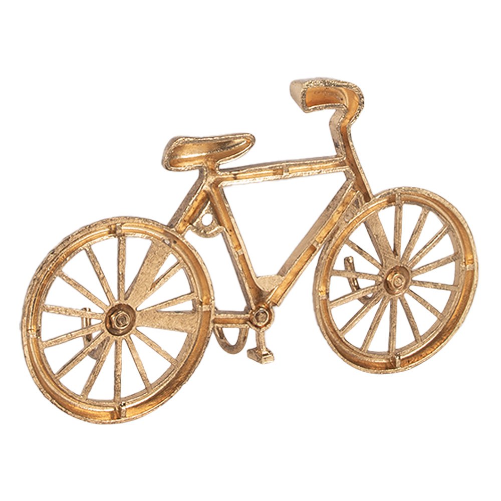 Wandkapstok 3 Haken Fiets 19x4x12 cm Goudkleurig Metaal