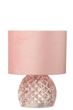 J-Line tafellamp - glas - lichtroze - LED lichtjes