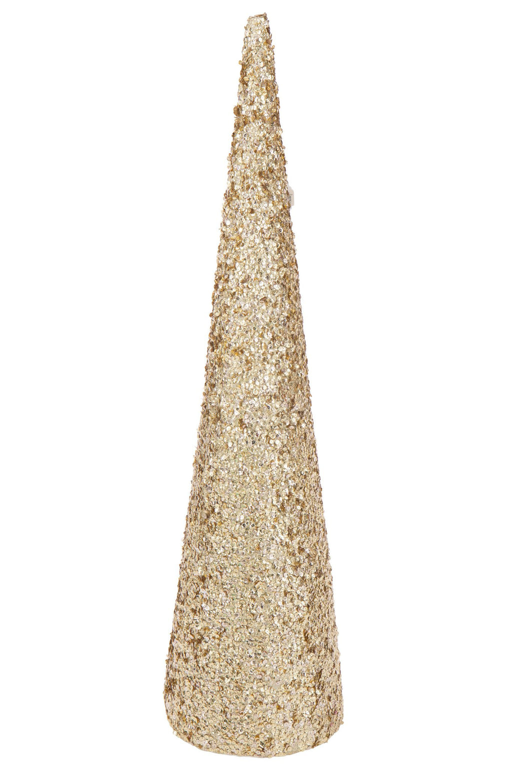 J-Line decoratie Kegel Pailletten Schuim - kunststof - goud - L