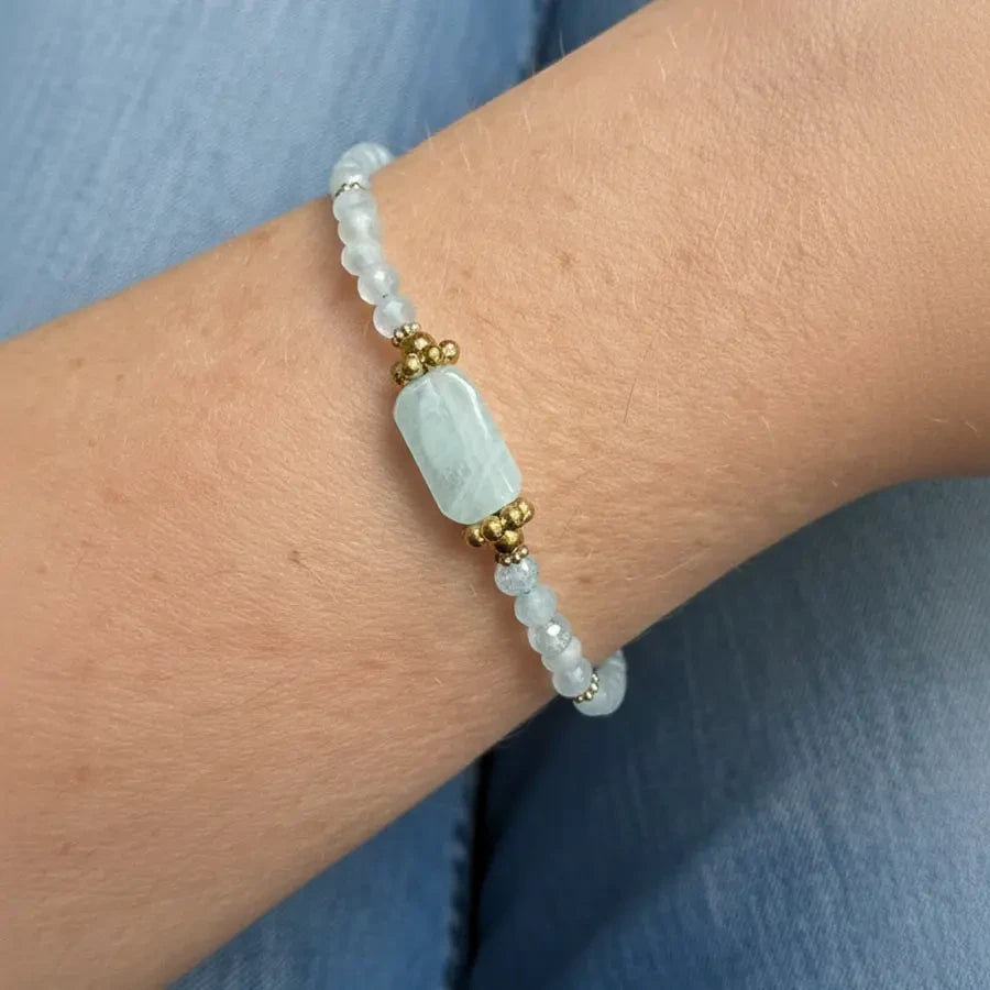 Louiz Armband met Blauwe Edelsteen Aquamarijn