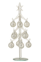 J-Line kerstboom met ballen Sterretjes - glas - zilver - medium