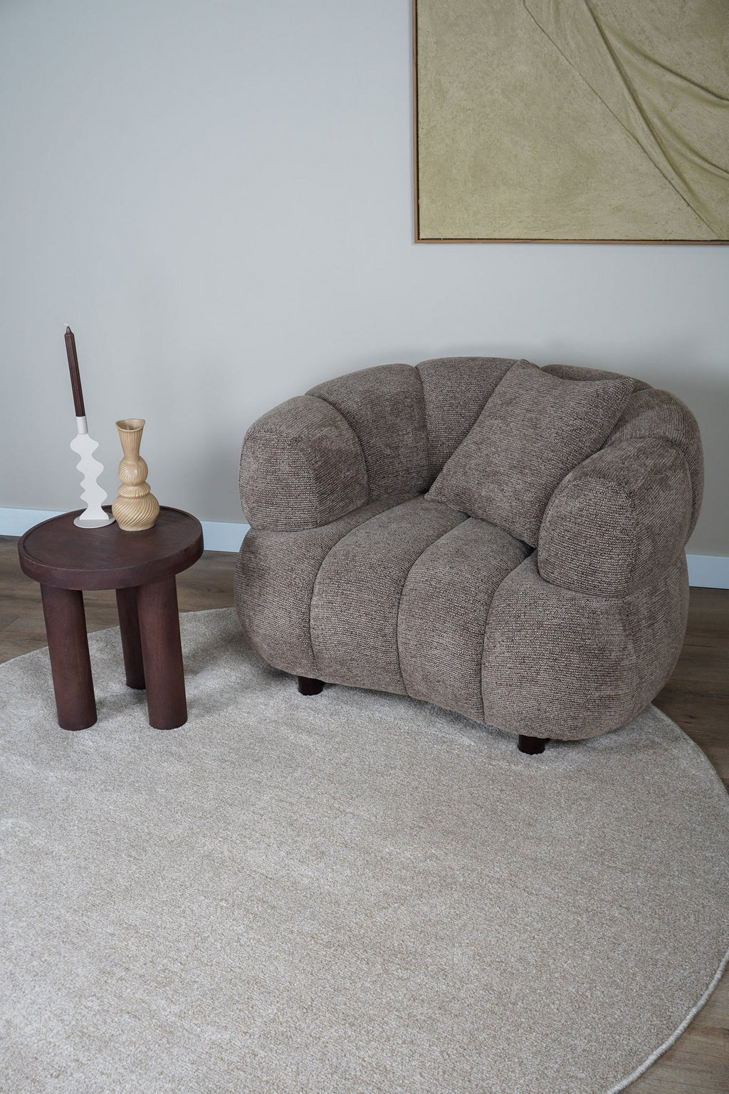 Vloerkleed Rich Beige - Rond ø240 cm