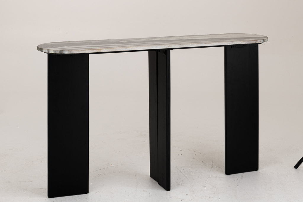 J-Line console Mathilder Marmer - steen - zwart/grijsgroen
