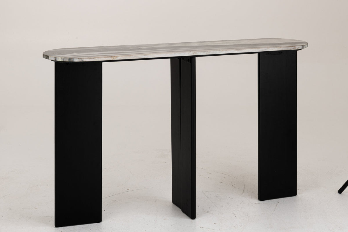 J-Line console Mathilder Marmer - steen - zwart/grijsgroen