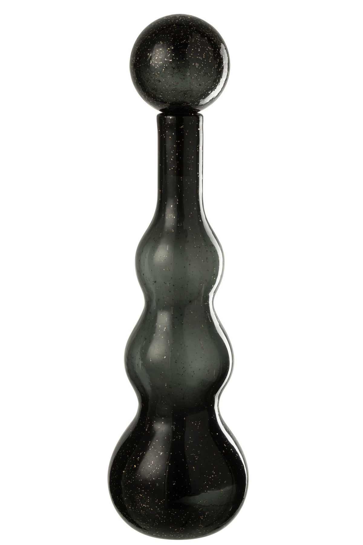 J-Line decoratoe Fles + Stop Carol - glas - zwart - large