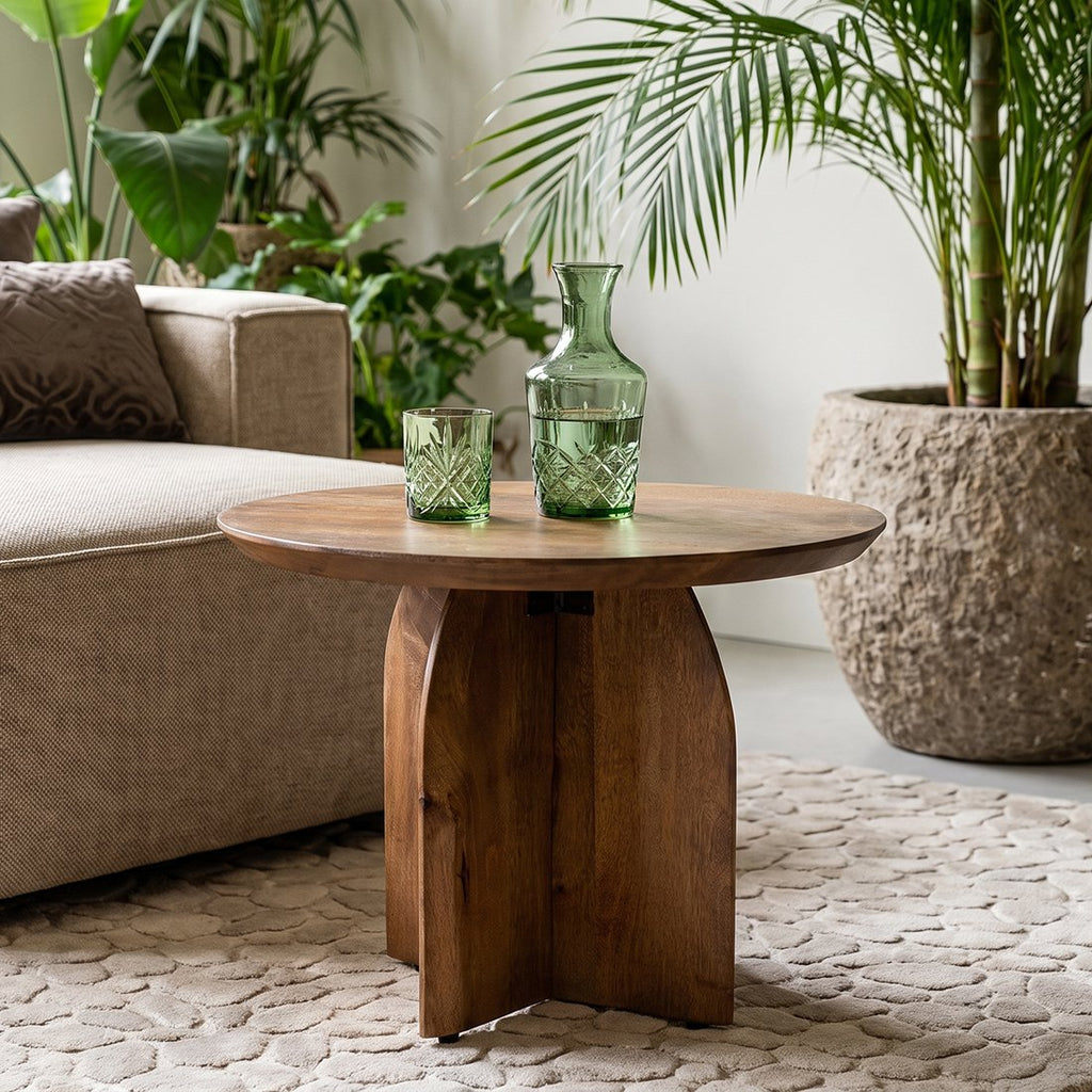 Bullnose bijzettafel mangohout Ø55 cm