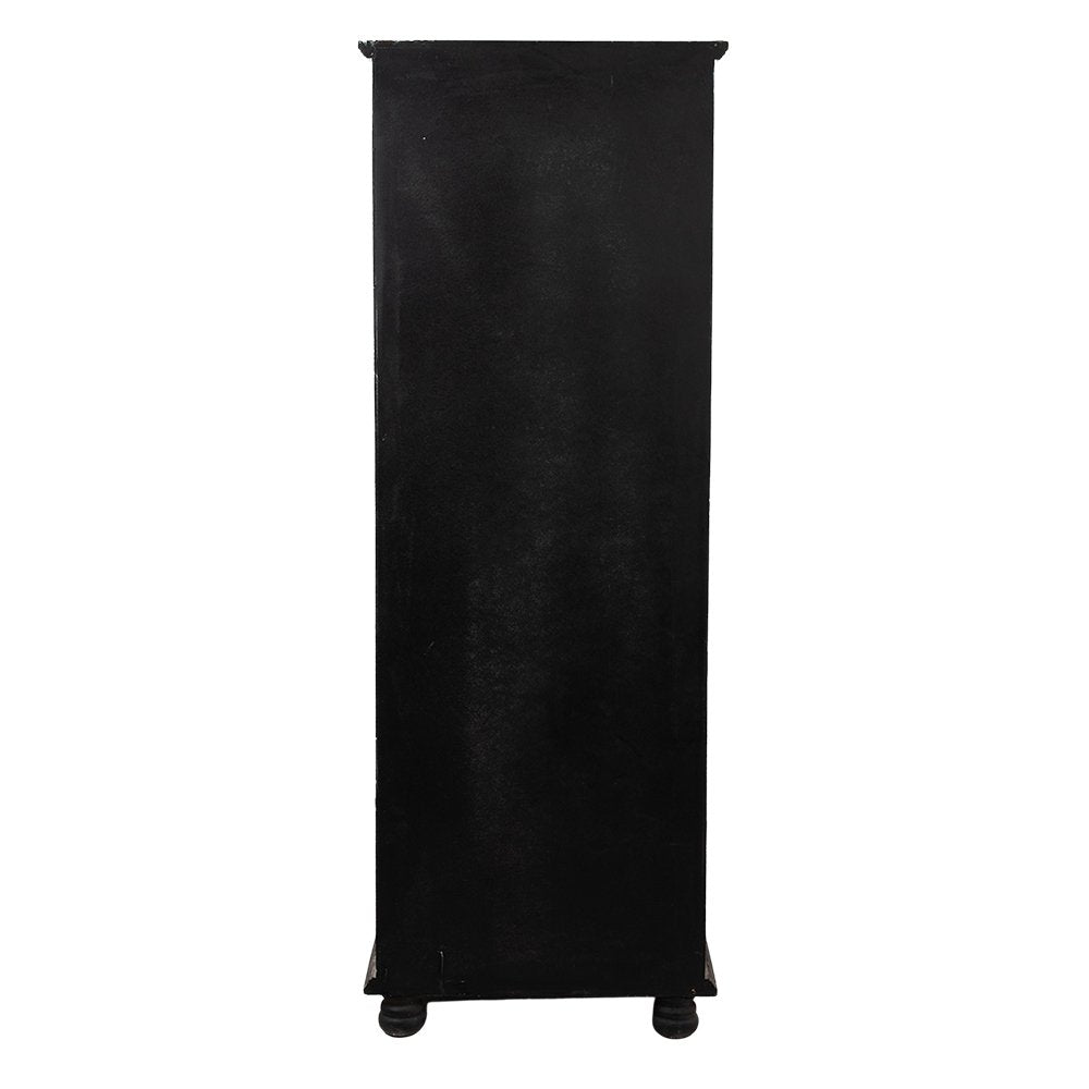 Vitrinekast Bruin Beige, Hout en Glas 49x35x135 cm