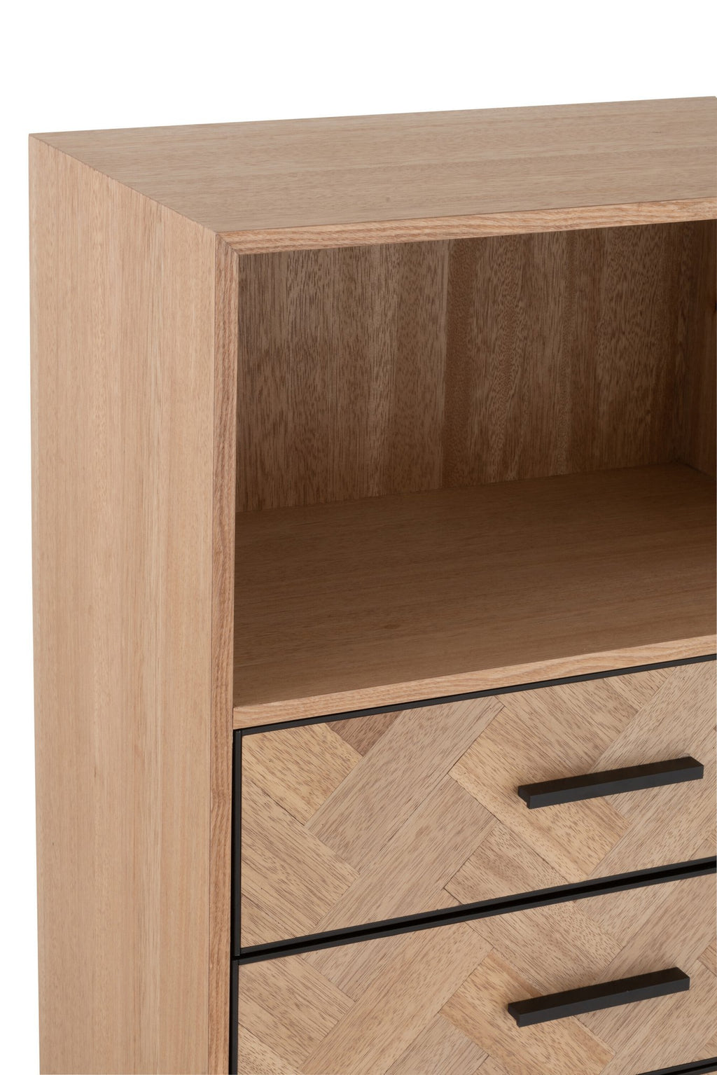 J-Line kast Hoog Zigzag kast - hout/metaal - naturel/zwart