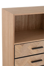J-Line kast Hoog Zigzag kast - hout/metaal - naturel/zwart