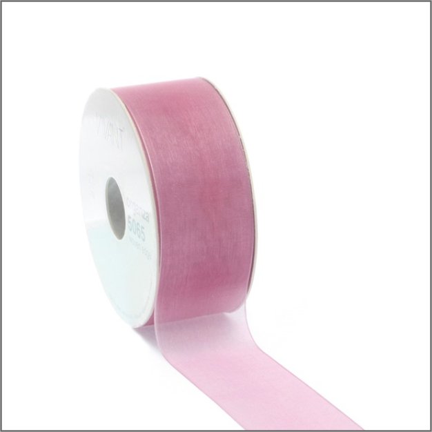 Organza lint - oud roze - 25mm x 50 meter